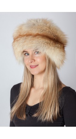 Platinum gold fox fur hat